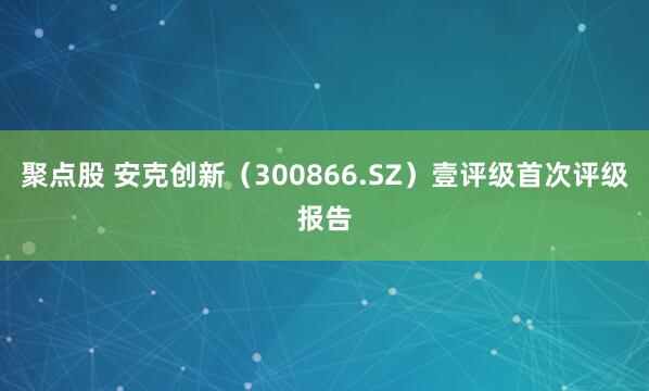 聚点股 安克创新（300866.SZ）壹评级首次评级报告